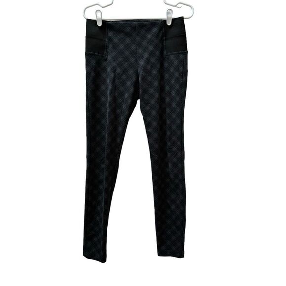 Checkered Pull On Ponte Knit Pants Career Casual Leggings‎ - Picture 1 of 8